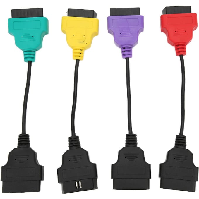4 stuks OBD2 Scanner Kabel Adapter Diagnostische Connector Auto Scan Tool Vervanging voor Fiat ECU black