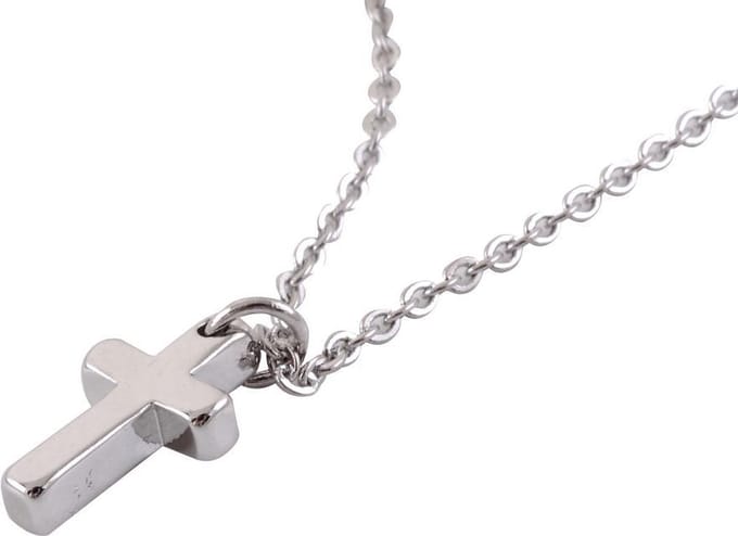 Behave Dunne ketting met hanger kruisje zilverkleur