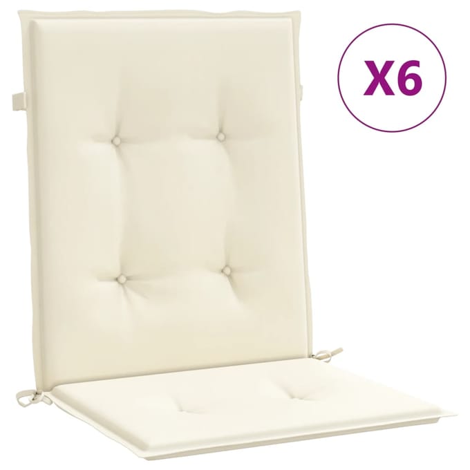 vidaXL - Tuinstoelkussens - 6 - st - 100x50x3 - cm - oxford - stof - crèmekleurig