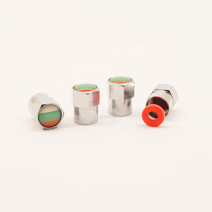 Schrader (auto) ventiel - Zilver Bulgarije aluminium met afdichting