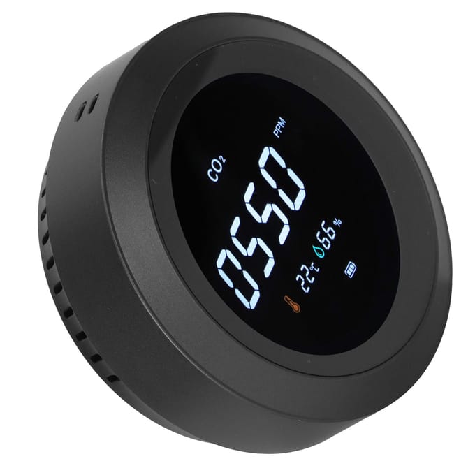 Multifunctionele Luchtkwaliteitsdetector Draagbare CO2 Temperatuur Vochtigheid Monitor Zwart black