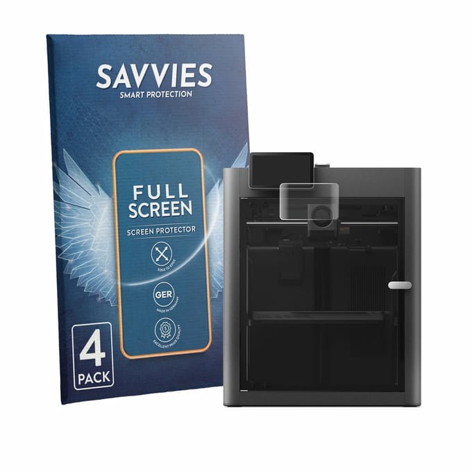 Savvies - Screenprotector voor Bambu Lab X2D - Folie Beschermfolie transparant volledig dekking 4 Stuks