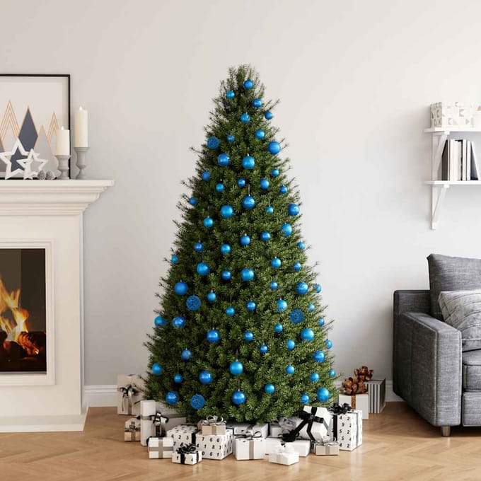 vidaXL - 100-delige - Kerstballenset - blauw