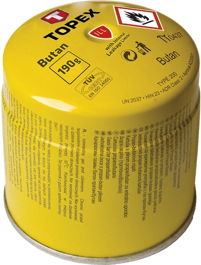 Topex 44E150 - Butaangaspatroon - 190g - Veiligheidssysteem