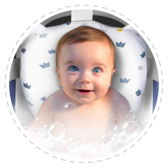 Babybadkussen badinzetstuk Ricokids wit-blauw