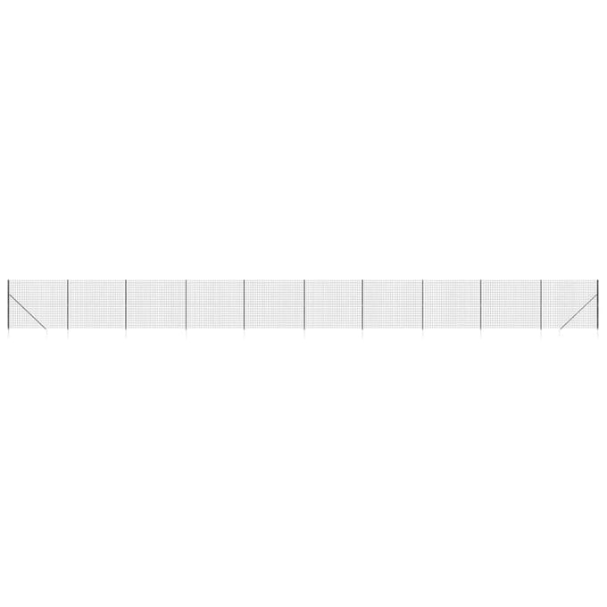 vidaXL - Draadgaashek - met - grondankers - 1,4x25 - m - antracietkleurig