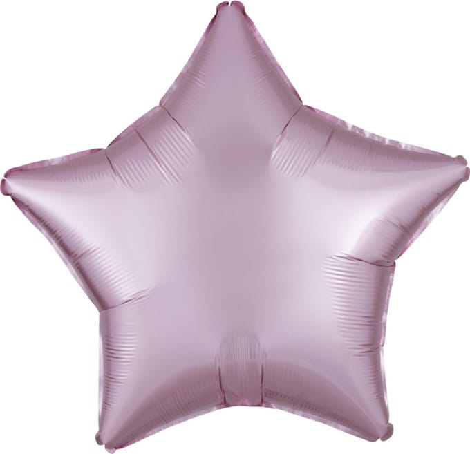 Satijn zijde pastel roze sterfolie ballon 48 cm