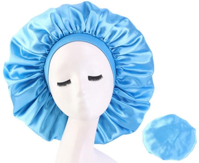 Cabantis Bonnet Satijn geweven - Polyester XXL|Slaapmuts Satijn|Hoofddeksel|Unisex|Lichtblauw