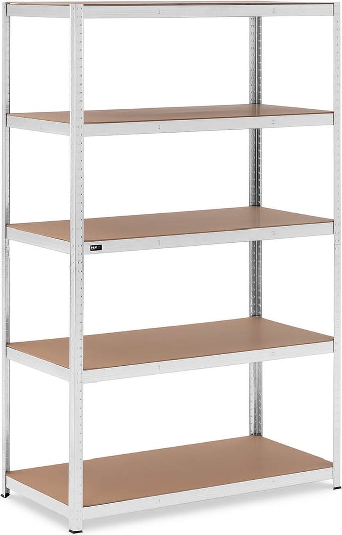 Stellingkast - 120 x 60 x 200 cm - voor 5 x 150 kg - Grijs - MSW