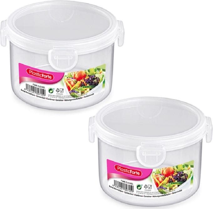 Plasticforte Vershoudbakje vriezer/magnetron - 4x stuks - 1600 ml - kunststof