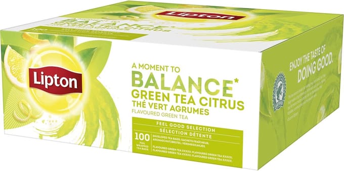 Lipton Green Tea Citrus - Feel Good Selection - thee 100 zakjes - display