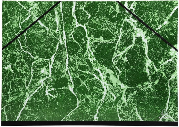 Exacompta 10x Tekenmap gemarmerd vernist papier met elastieken 32x45 - A3 - Groen - 632E