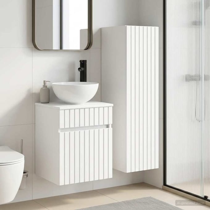 vidaXL - Badkamerkast - set - 2 - st - Wit - 33 - x - 34,5 - x - 100 - cm - Bewerkt - hout