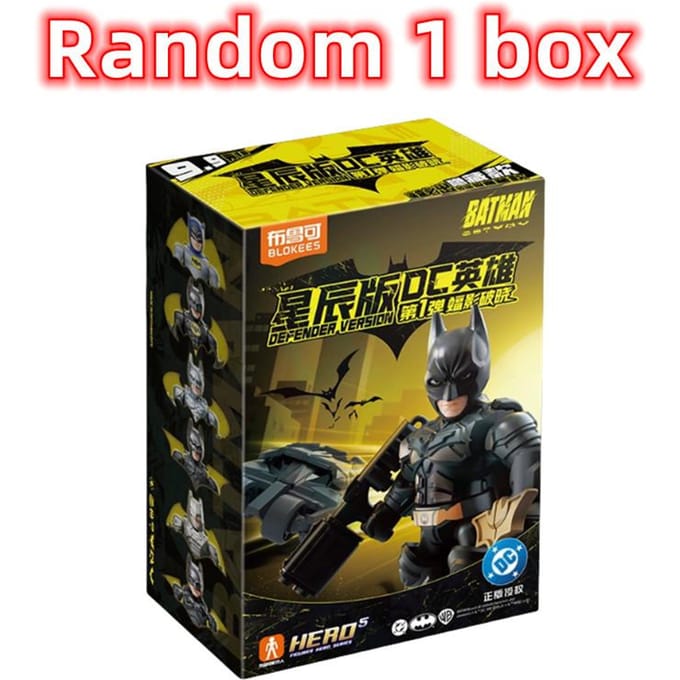 1/12 Pièces Blokees DC Hero Batman Bloc de construction jouet d'assemblage Figurine d'action Batmobile Objet de collection Cadeau de Noël pour enfant black