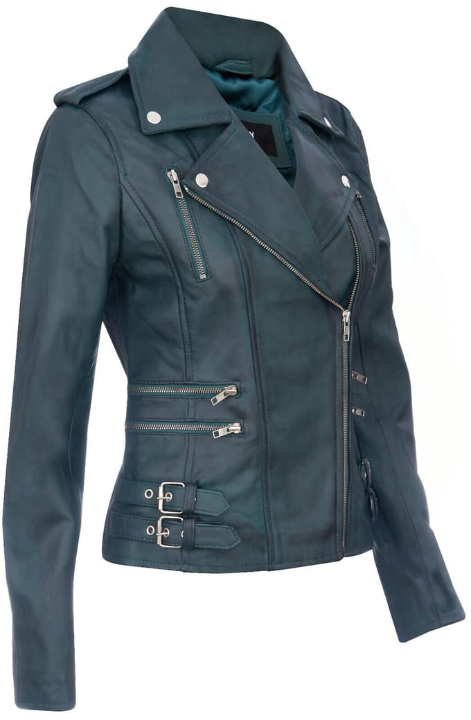 Dames leren Brando bikerjack-Loddon