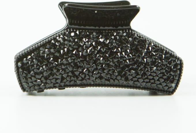 Haarklem hoog strass zwart