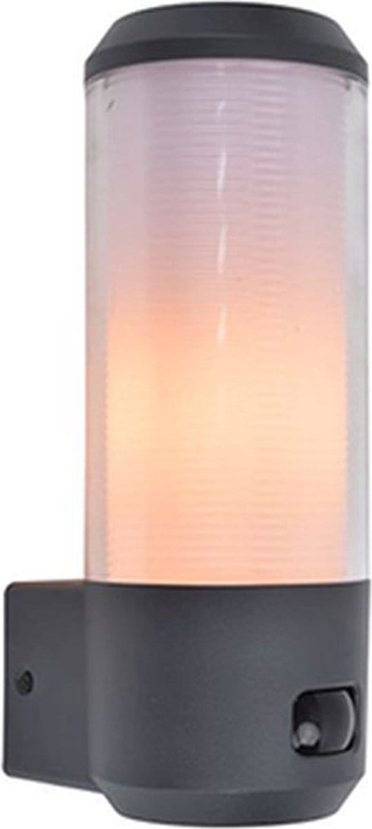 LUTEC - Heros wandlamp met sensor voor buiten - E27 - Donkergrijs