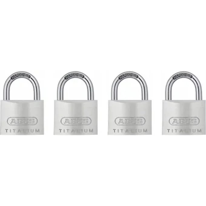 Abus Combinatieslot Kti12/30 Titalium - Massief Aluminium Voor Kluisje - Behuizing 30mm - Set Van 4 Stuks