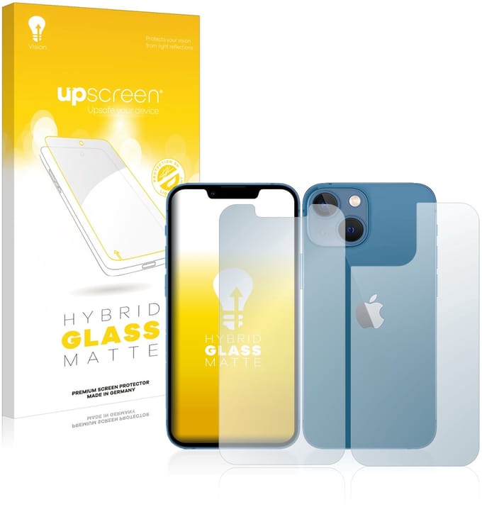 upscreen - Screenprotector voor Apple iPhone 13 mini (Voor+Achter) - Folie Beschermfolie Beschermglas matte