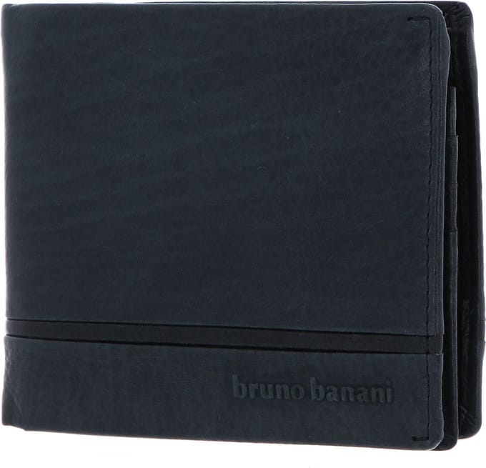 bruno banani Leren Portemonnee Frankfurt Wallet With Flap Black Zwart