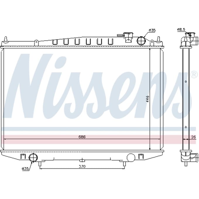 Radiator, motorkoeling NISSENS 67356
