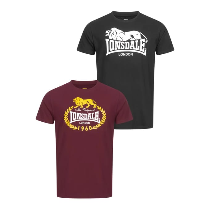 Lonsdale T-Shirt Ecclaw T-Shirt regular fit dubbele verpakking