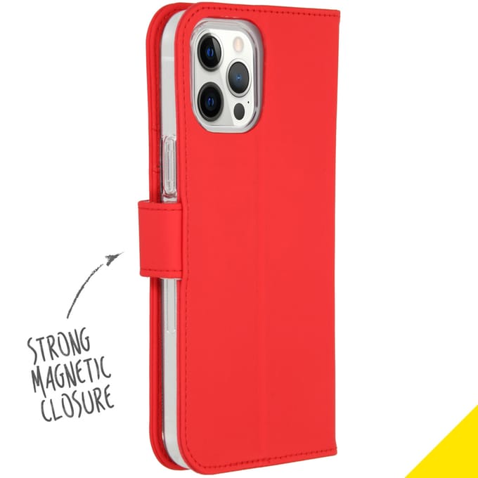 Accezz Hoesje - Geschikt voor Apple iPhone 12 Pro Max - Wallet Softcase Bookcase - Rood