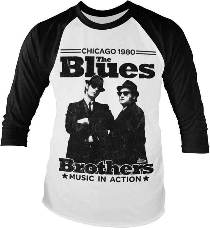 The Blues Brothers Raglan top -S- Chicago 1980 Wit/Zwart