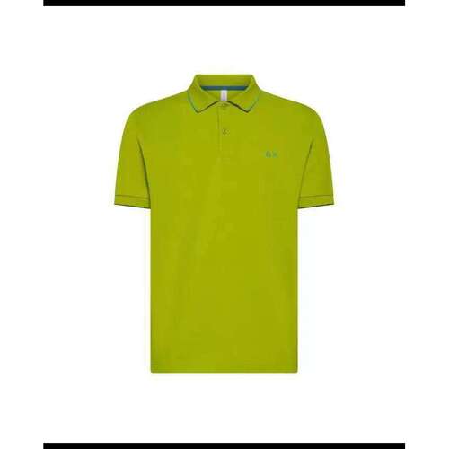 Sun68 Poloshirt Small Stripe Collar Lichtgroen - Maat XXL - Heren