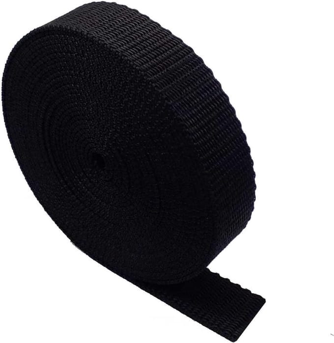 Zware Dubbele Webbing 5 Meter - Rugzakken, Bagage, Spanners, Zwarte 38mm