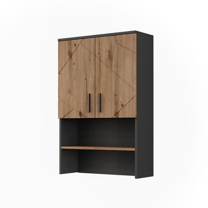 Vicco Structuur voor wasmachinekast Irma, Antraciet/Goudkleurig Eiken, 68 x 103.5 cm met 2 deuren