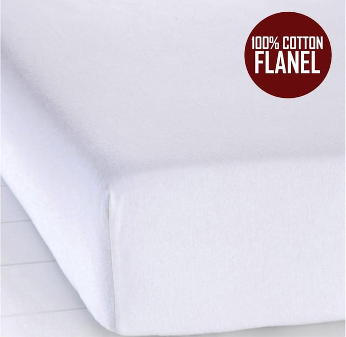 Hoeslaken Luxe Flanel 1 persoons 90/100x200cm Wit