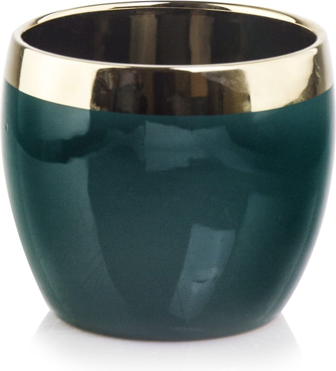 Decoratieve bloempot Emerald Ø11cm H9cm keramiek / goud / groen