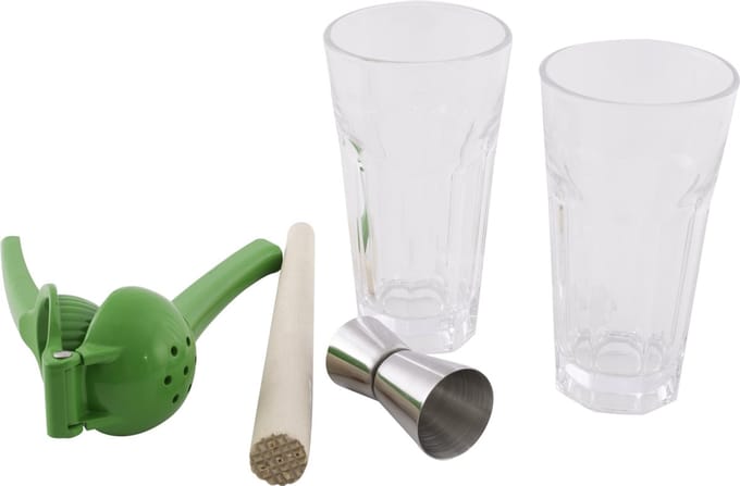 Point-Virgule cocktailset - 5-delig - stamper, citruspers, maatje & 2 glazen