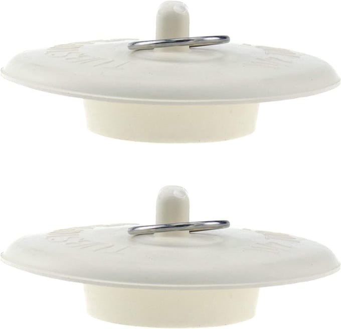 Rubberen Afvoerstop - Gootsteen Stop - Water Blokkeren - Met Trekring - 75 cm - Wit