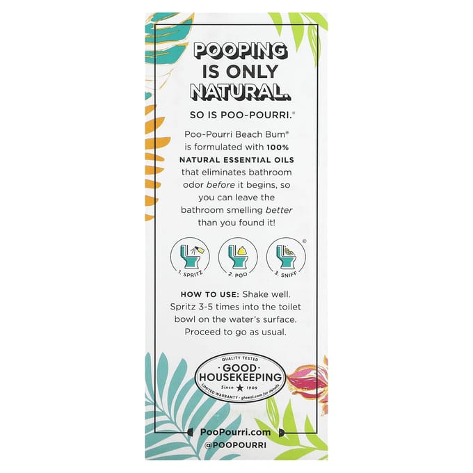 Poo-Pourri, Before-You-Toe Toil Spray, Beach Bum, 59ml(2 fl oz) beige