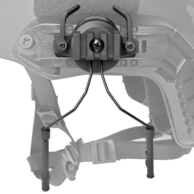 Tacticals Helm Rail Headset Adapter Houder ARC Rail Adapter Hoofdtelefoon Ophangbeugel Links & bruin