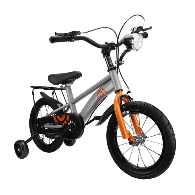 Peuterfiets 14 Inch Koolstofstaal Antislip Stuur Verstelbaar Zadel Kinderfiets met Training black