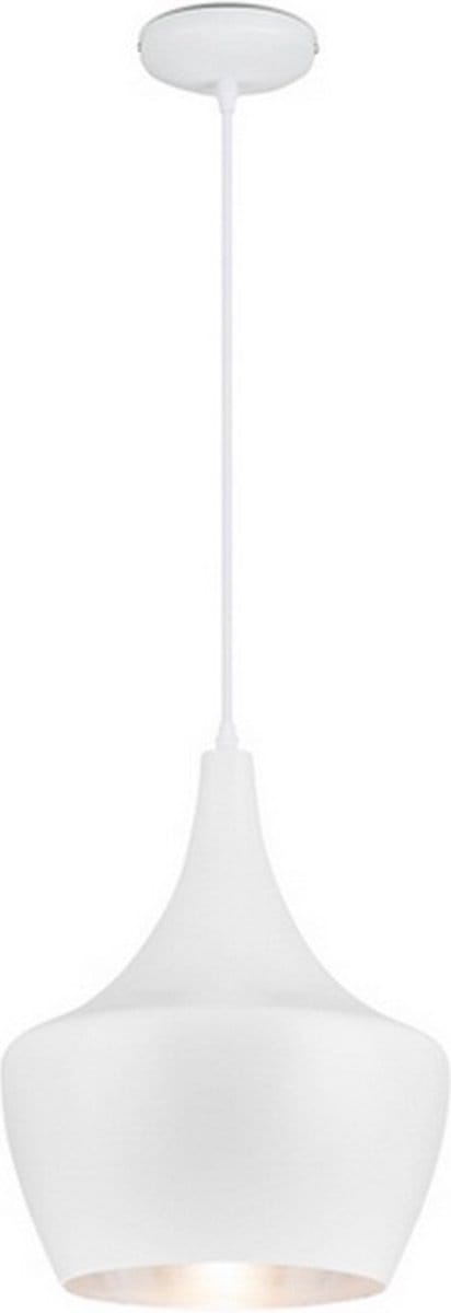 Tipi Hanglamp 1X60W E27 D300 Mat Wit/Zilver