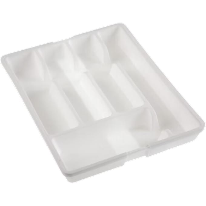 Uitbreidbare Besteklade - Bestekorganizer Versa Plastic - Uitschuifbare Bestekbak - Wit - 27,3 x 4,3 x 36,8 cm
