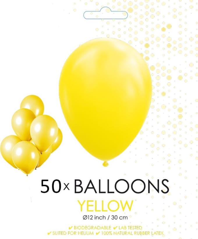 50 ballonnen geel 12 inch