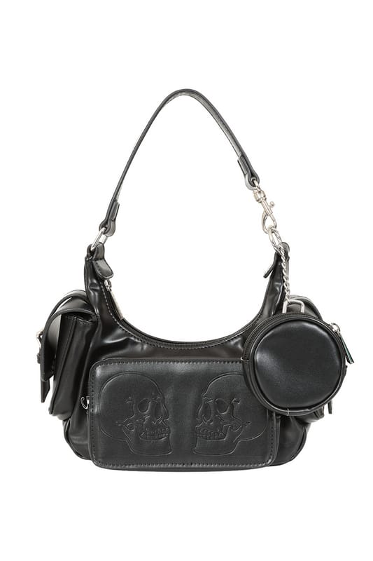 Banned - Gothic Schoudertas - Twin Terror Shoulder Bag - voor Vrouwen - zwart