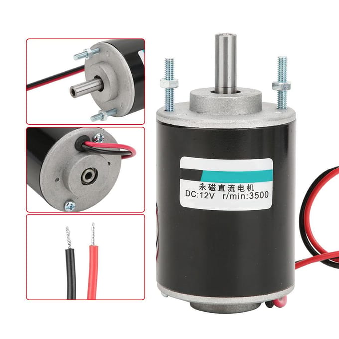 30W Holle As Permanente Magneet Borstel DC Motor Snelheid Regelbaar (12V 3500rpm)