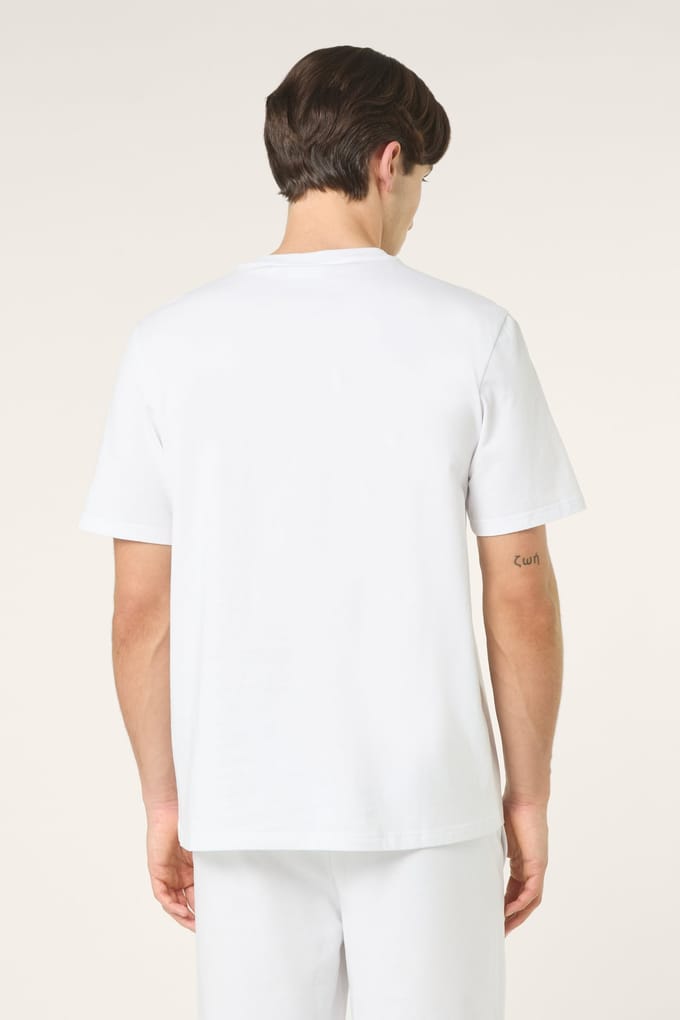 FILA Settimelo Relaxed Contrast Piping T-shirt Bright White Größe: S | Basic T-Shirts Outlet | Herren | Weiß