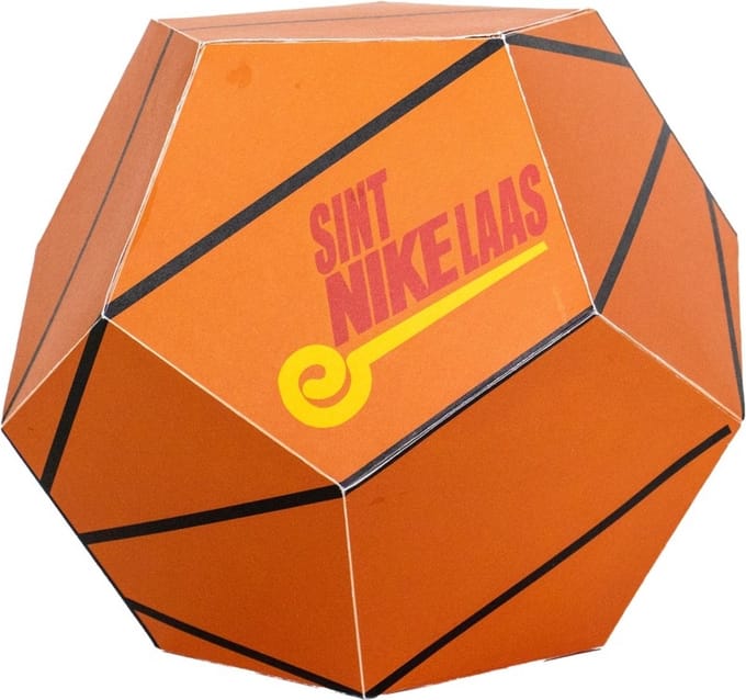 Papieren basketbal surprise - 23 x 23 x 23 cm - Kartent
