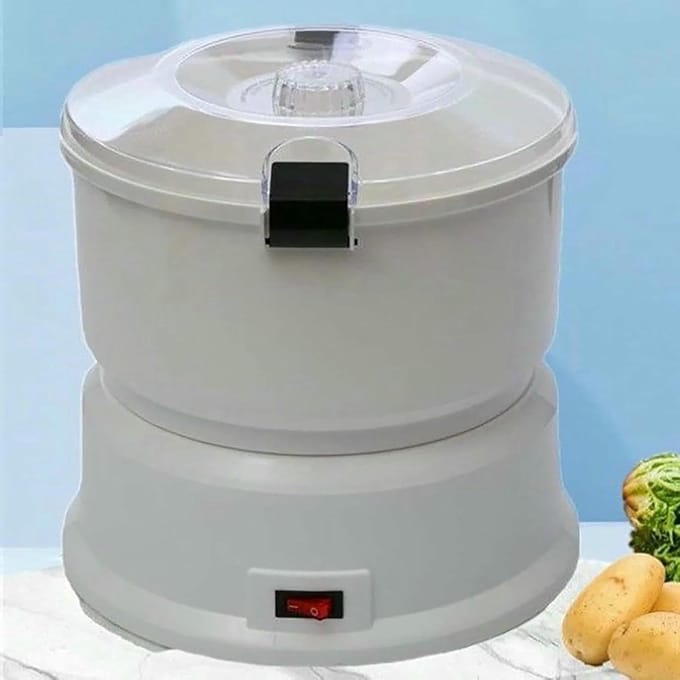 Elektrische Aardappelschilmachine - Groenteschiller Automatisch - Snel Schillen - Met Afvalcontainer - 1 kg Capaciteit - Wit
