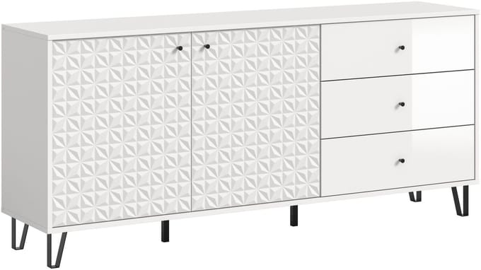 Modern Sideboard in Wit - Royale Opbergkast met Laden en Deuren - 170x76x40cm