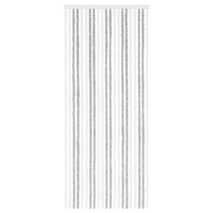 vidaXL - Insecten - Gordijn - Chenille - Lichtgrijs - en - wit - 90 - x - 220 - cm - 100% - PP
