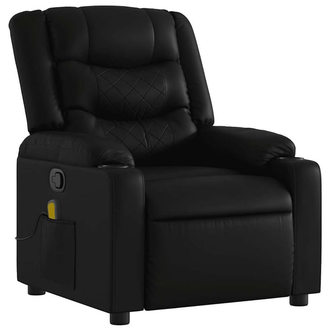 vidaXL - Massagestoel - van - zwart - kunstleer