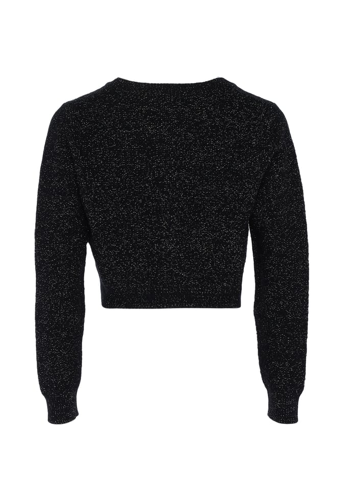 Mymo Vest met fantasiegaren Dames zwart